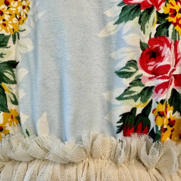 ROCK YOUR BABY Floral Dress Girls 5 5T Tulle Tutu Blue Flowers Rock Your Kid - Picture 3 of 6